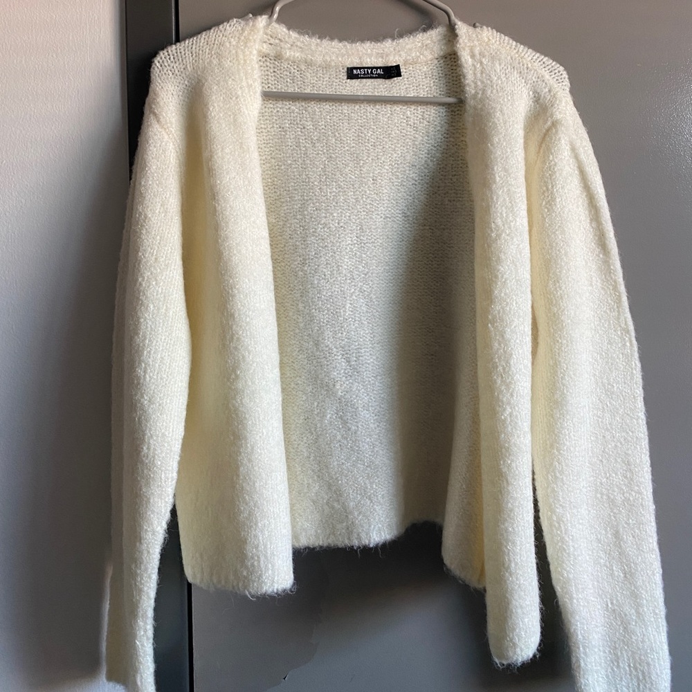NastyGal Cream/white Cardigan